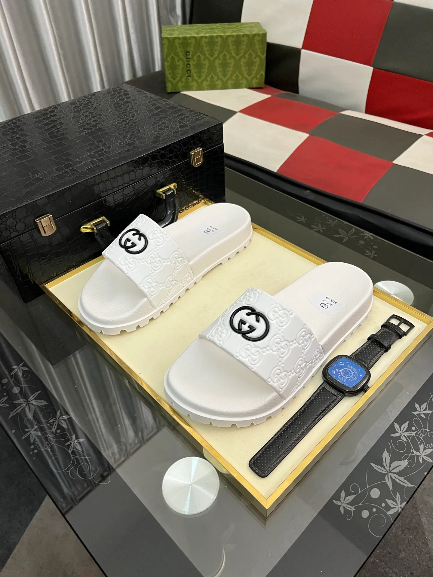 Men's men's shoes💰260⌚️⌚️ＧＵＣＣＩ.Gucci.Official website 1:1 popular slippers hot sale! Original original material 🩴 SIZE: 38-46 (45.46 non-refundable)